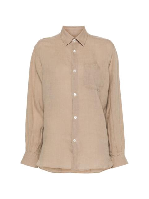 A.P.C. classic-collar linen shirt