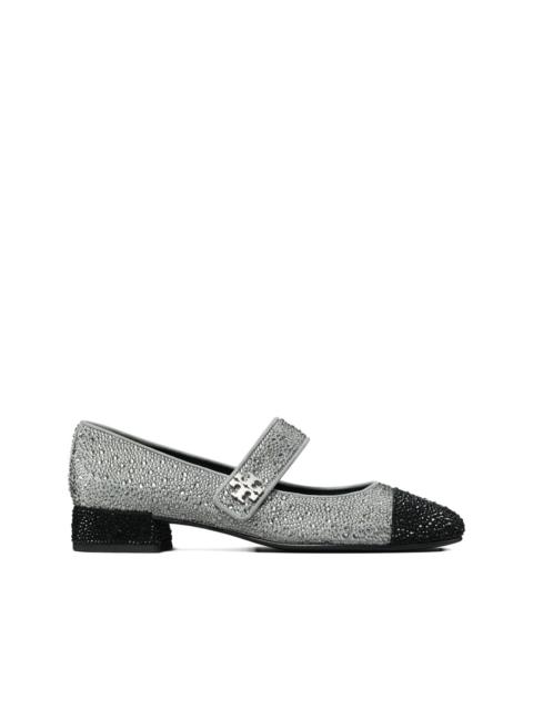TORY BURCH 25mm cap-toe crystal Mary Jane pumps
