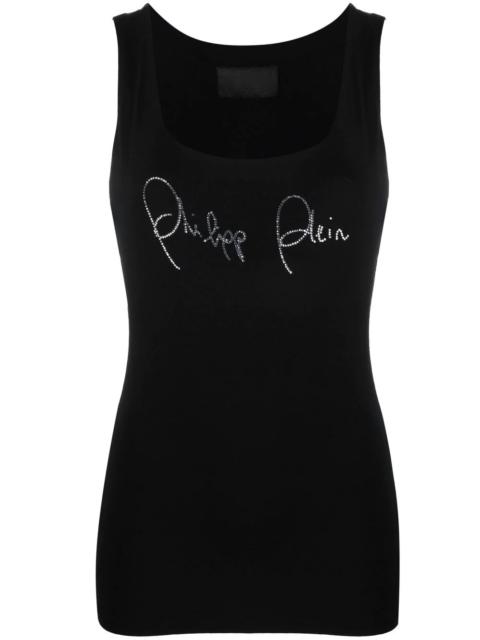 PHILIPP PLEIN rhinestone-logo tank top
