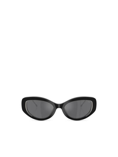 BALENCIAGA Hamptons Rectangle Sunglasses in Black | REVERSIBLE