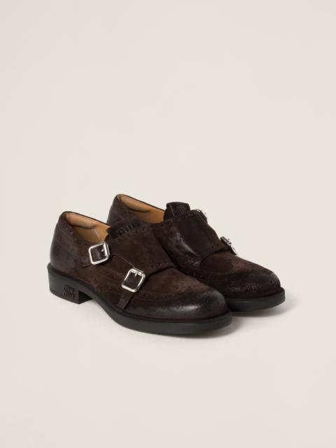 Church's X Miu Miu suede monk strap brogues