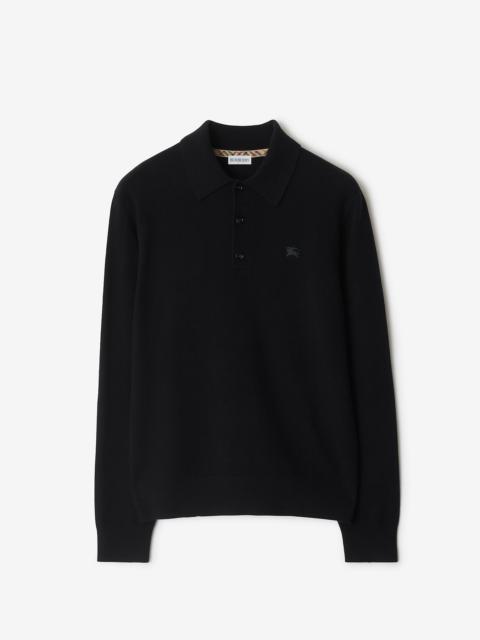 Burberry Long-sleeve Cashmere Blend Polo Shirt
