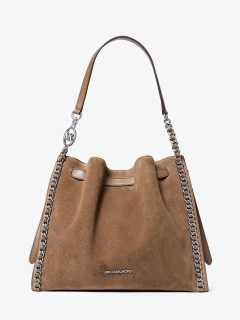 MICHAEL KORS Mina Large Suede Chain Shoulder Bag