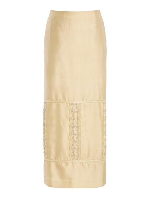 KALLMEYER Reed Silk Maxi Skirt gold