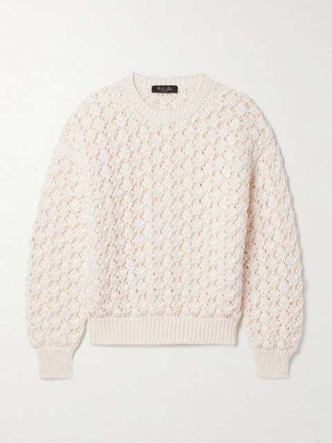 Loro Piana Nikko Open-knit Cotton And Silk-blend Sweater