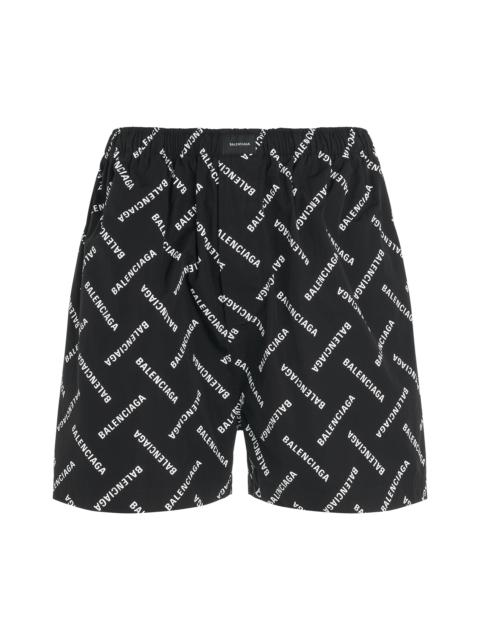 All-Over Logo Pyjama Shorts in Black/White