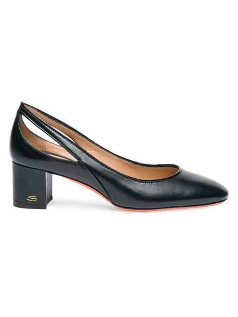 Santoni Women's Sonny Patent Leather 85MM Sandals - Black
