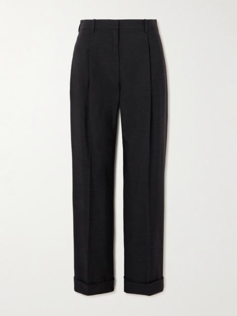 The Row Tor Pleated Grain De Poudre Wool Pants