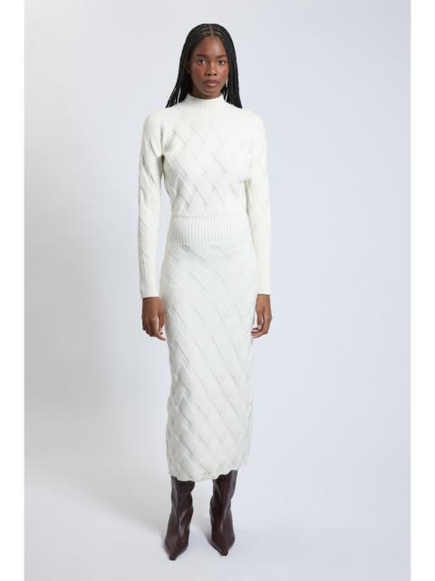 KAREN MILLEN Cable Knitted Funnel Neck Maxi Dress