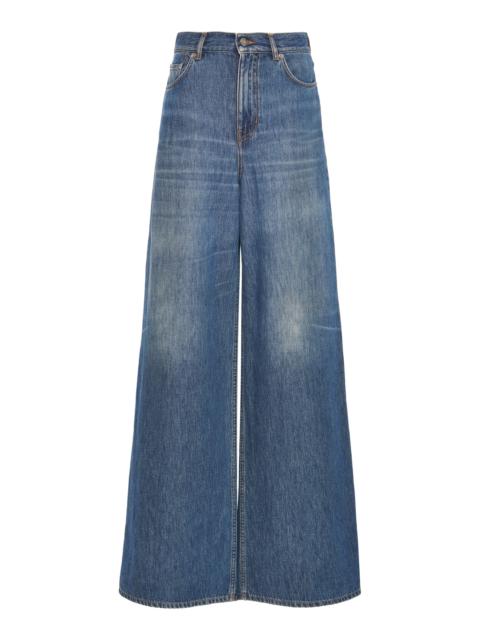 Chloé Rigid High-Rise Wide-Leg Jeans blue