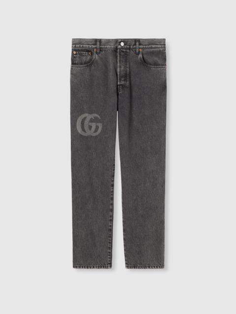 GUCCI Slim fit denim pant with logo detail