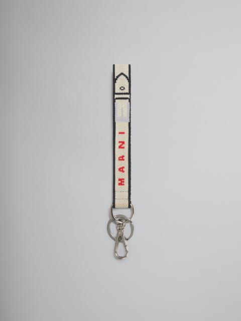 Marni WHITE JACQUARD KEYRING