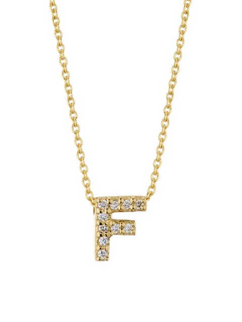 ROBERTO COIN Women's Tiny Treasures Diamond & 18K Yellow Gold Initial Necklace - Initial F