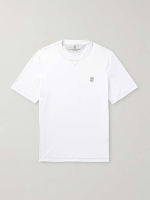Logo-Embroidered Cotton-Jersey T-Shirt