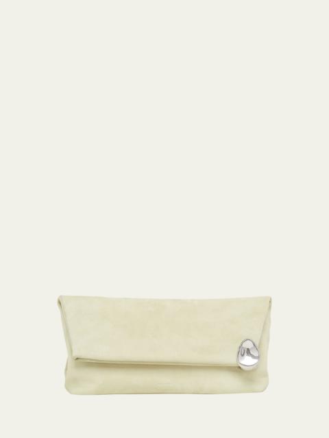 Jil Sander Jewel Zip Leather Pochette Clutch Bag