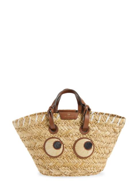 Anya Hindmarch Anya Hindmarch Small Eyes Seagrass Basket Tote in Natural