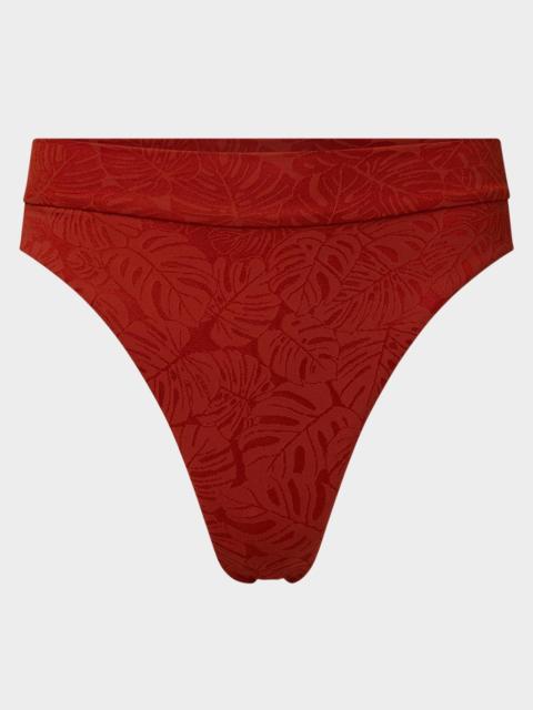 onia Palm Jacquard Poppy Ivy Bikini Bottoms