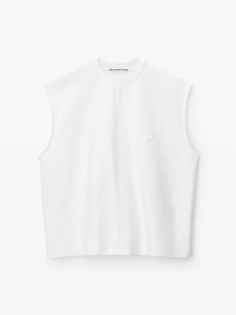 Alexander Wang BEEFY GRAPHIC MUSCLE TANK IN JAPANESE JERSEY