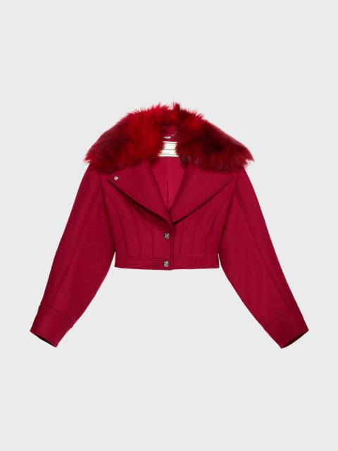 Blumarine WOOL COAT WITH FUR