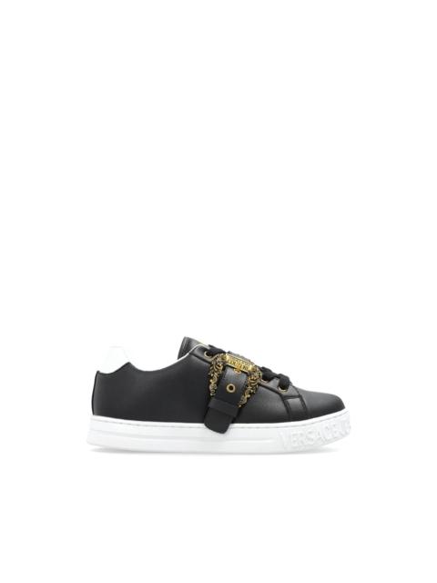 VERSACE JEANS COUTURE buckle leather sneakers