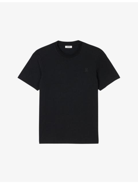 Sandro Logo-embroidered regular-fit cotton T-shirt