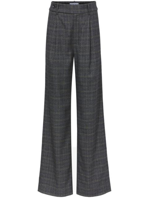 plaid wide-leg tailored trousers