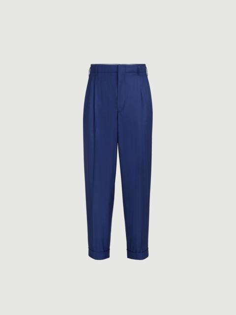 Brunello Cucinelli Virgin wool chalk stripe batavia trousers with double pleats