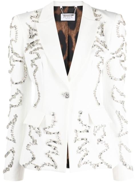 PHILIPP PLEIN crystal-embellished single-breasted blazer