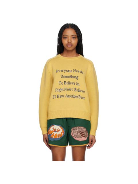 BODE Yellow 'I'll Have Another Beer' Sweater