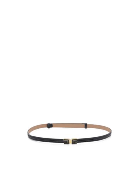 ELISABETTA FRANCHI logo-plaque leather belt