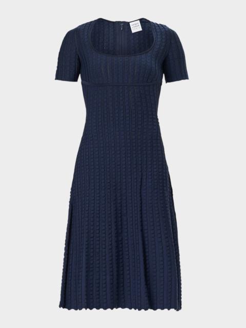 HERVE LEGER The Calista Textured Scoop-Neck Dress