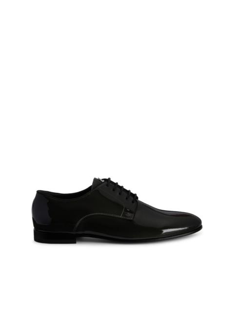 patent-leather lace-up loafers