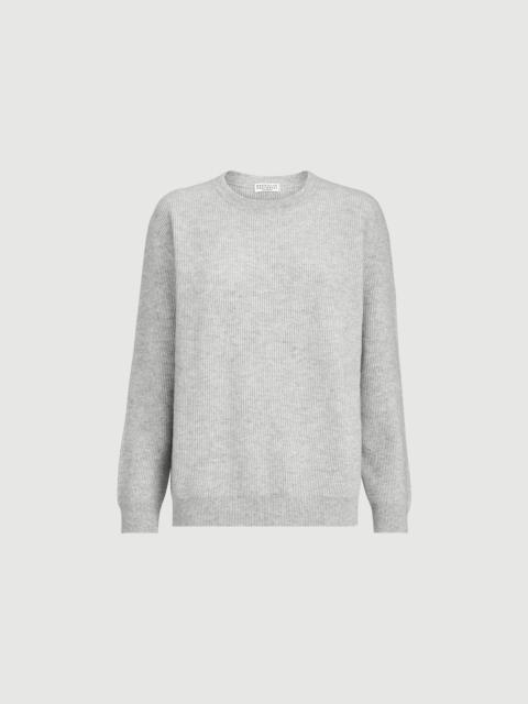 Brunello Cucinelli Cashmere English rib sweater with monili