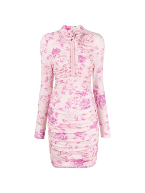 MAGDA BUTRYM rose-print cut-out minidress