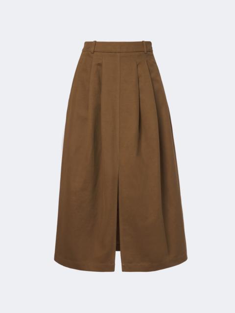 JOSEPH Kharis cotton and linen twill midi skirt