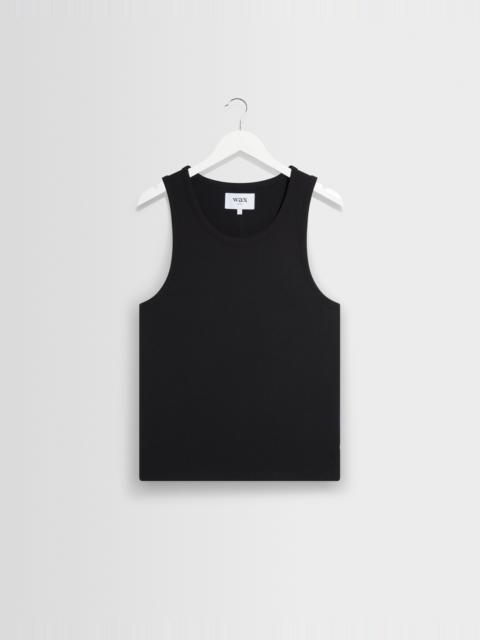 Wax London Montague - Black Ribbed Organic Cotton Vest