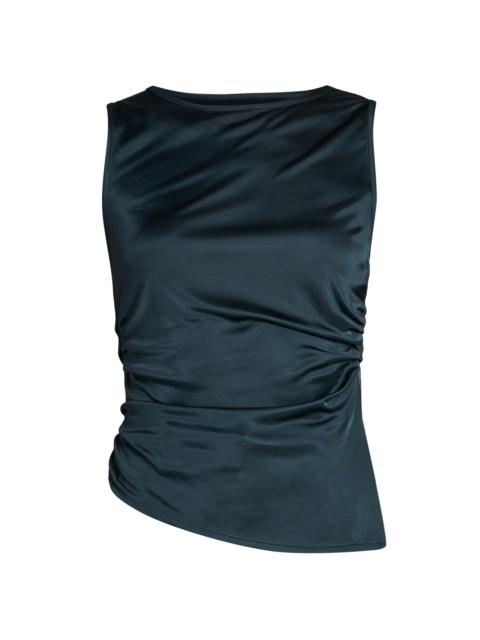 GIORGIO ARMANI Women's Satin Asymmetric Sleeveless Blouse - Green