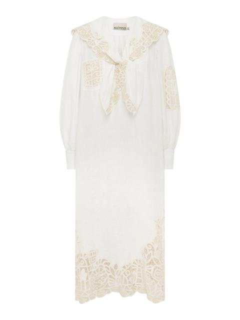 ALÉMAIS Rosemary Embroidered Midi Dress