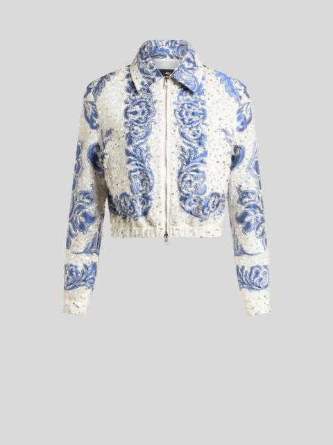 Etro CROPPED BOMBER JACKET WITH SEQUIN EMBROIDERY
