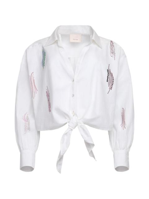 Cinq à Sept Marianna Paillette Whirl tied shirt