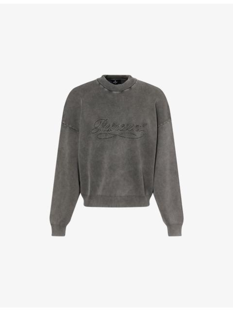 REPRESENT Stamped Faded-Wash Knitted Jumper