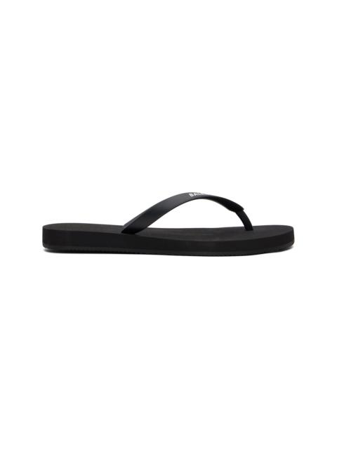 BALENCIAGA Black Logo Flip-Flops