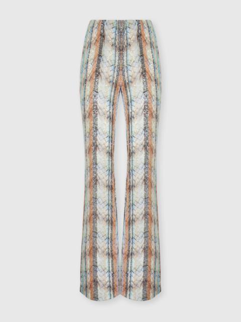 Missoni Multi-Technique Mixed Viscose Lamé Flared Trousers