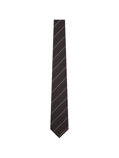 TOM FORD Brown Stripe Tonal Weave Tie