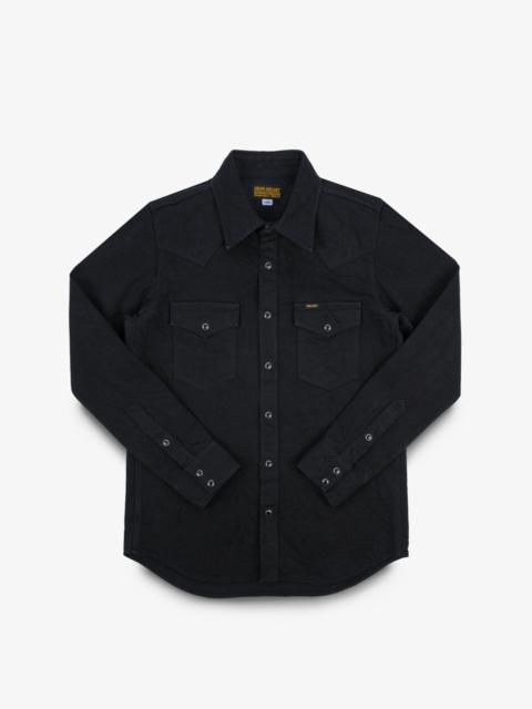 Iron Heart IHSH-396-BLK 13.5OZ DENIM WESTERN SHIRT - BLACK