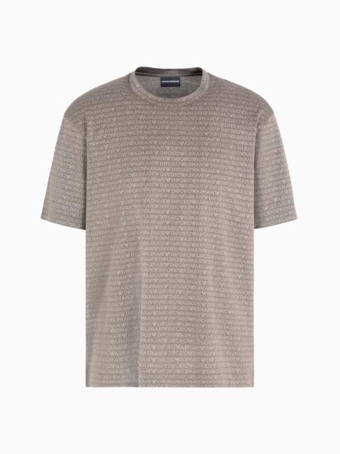 JERSEY T-SHIRT WITH ALL-OVER JACQUARD LETTERING