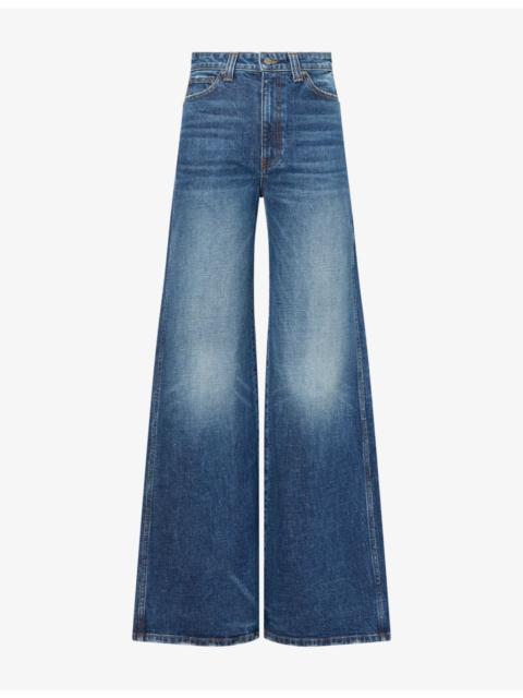 KHAITE Dane Wide-Leg Cotton-Blend Denim Jeans
