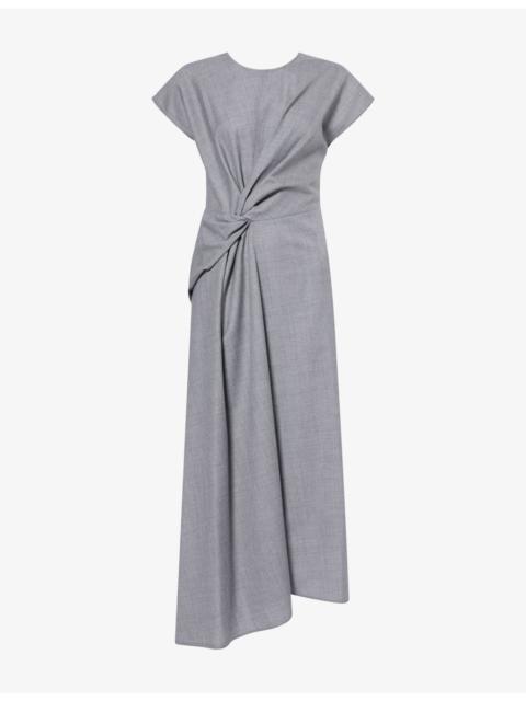 Victoria Beckham Aria Asymmetric Wool Midi Dress
