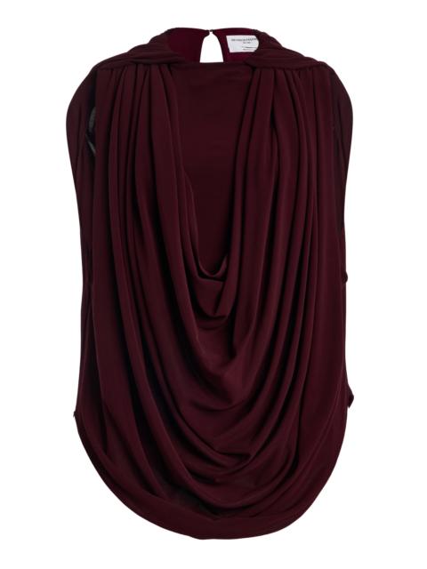 BRANDON MAXWELL Astor Draped Top burgundy