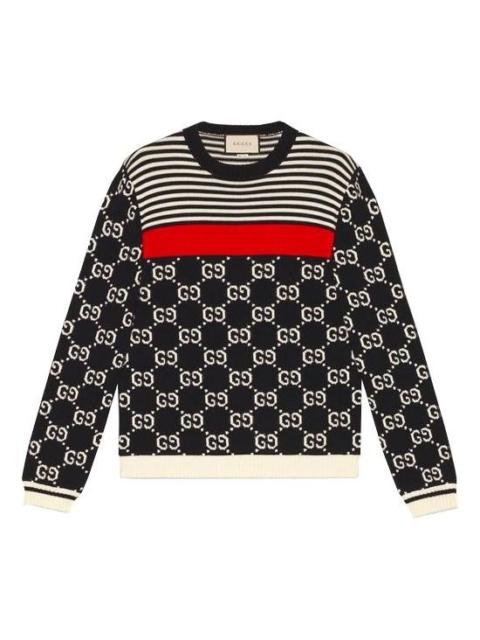 GUCCI GG and stripes knit sweater